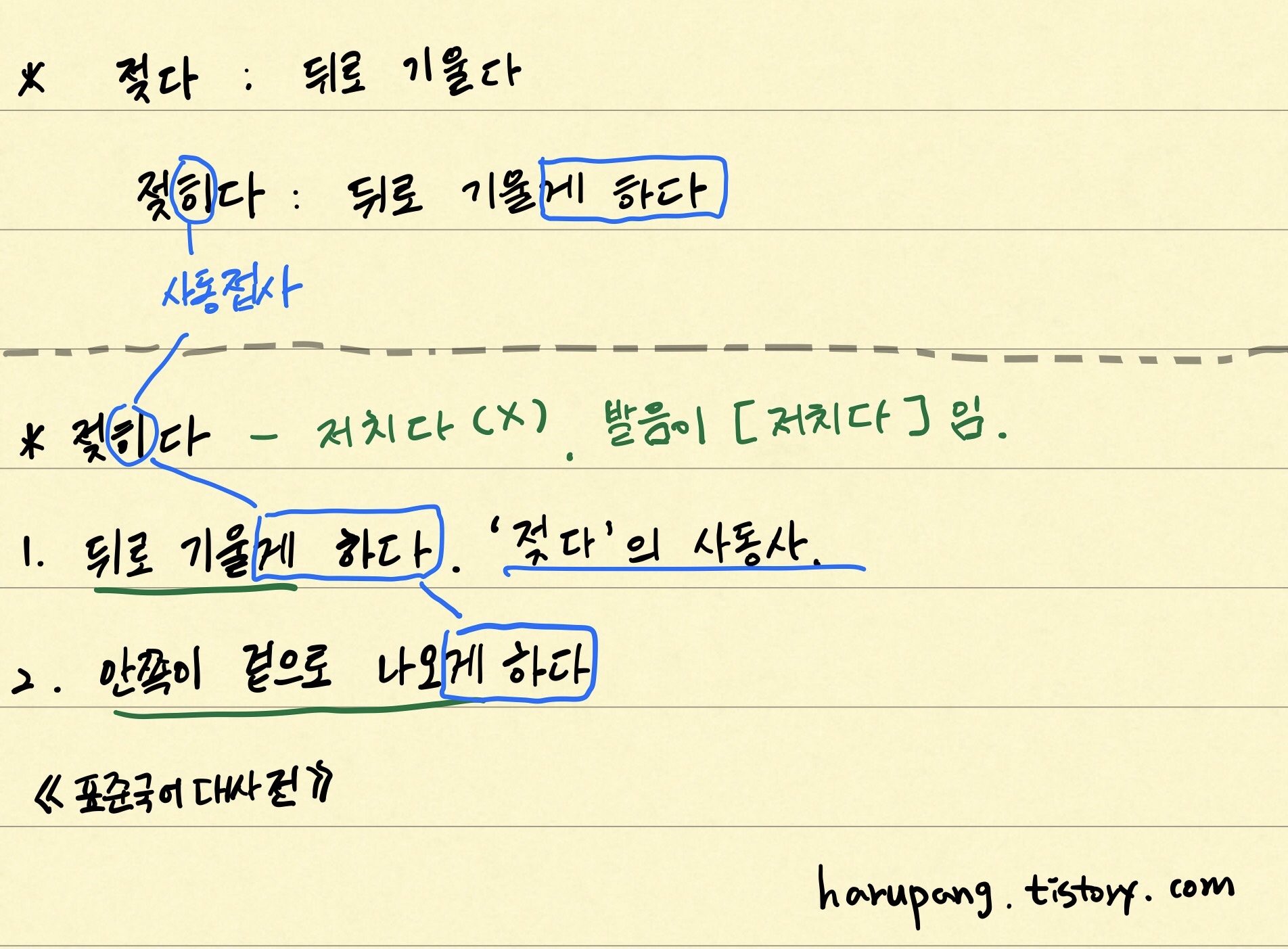 '젖히다' 의 의미와 맞춤법 정리