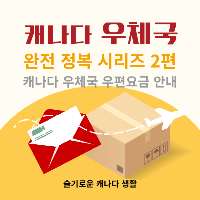 캐나다 우체국 우편요금 안내