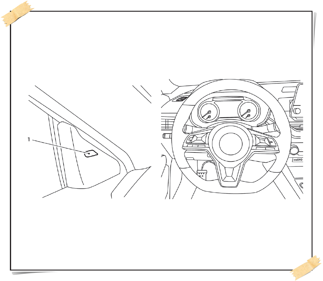 도어에 위치한 RCTA 동작 경고 표시등