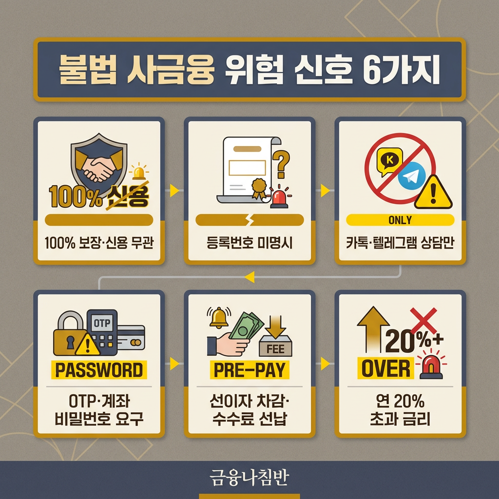 불법 사금융 위험 신호 6가지