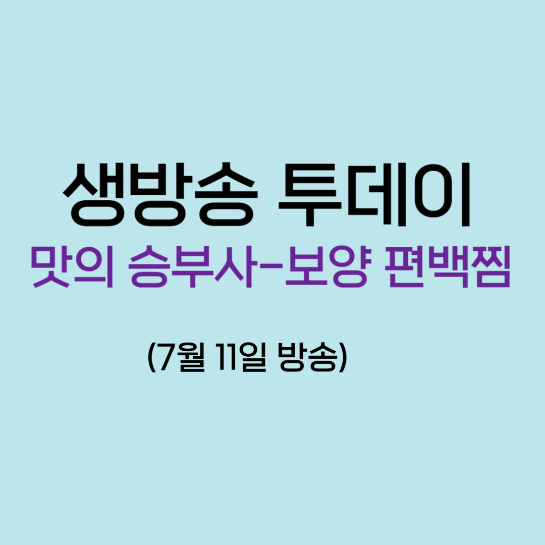 생방송 투데이 맛의 승부사- 보양 편백찜