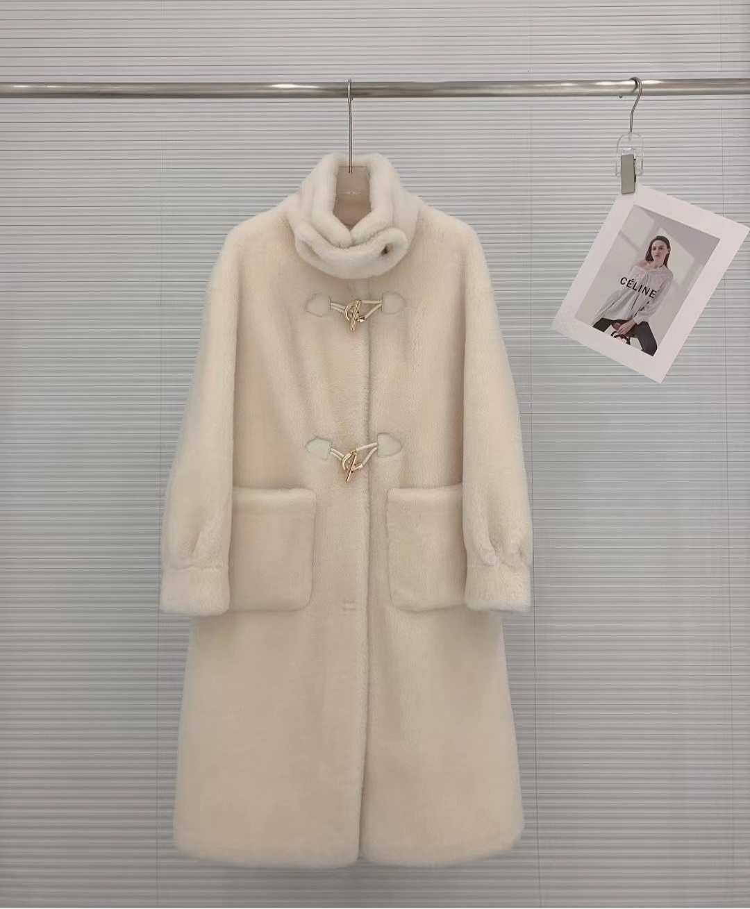 (수입)에르 하이넥 리얼 양털 롱 코트(2color)