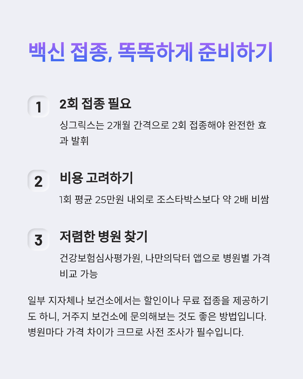 50대 이후 대상포진 예방접종 가격과 가성비 병원 추천