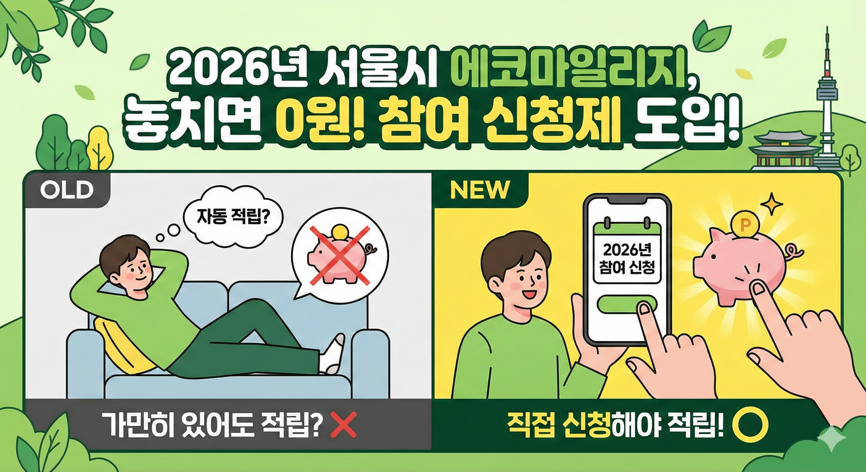 2026년 확 바뀐 에코마일리지! 직접 신청해야 적립