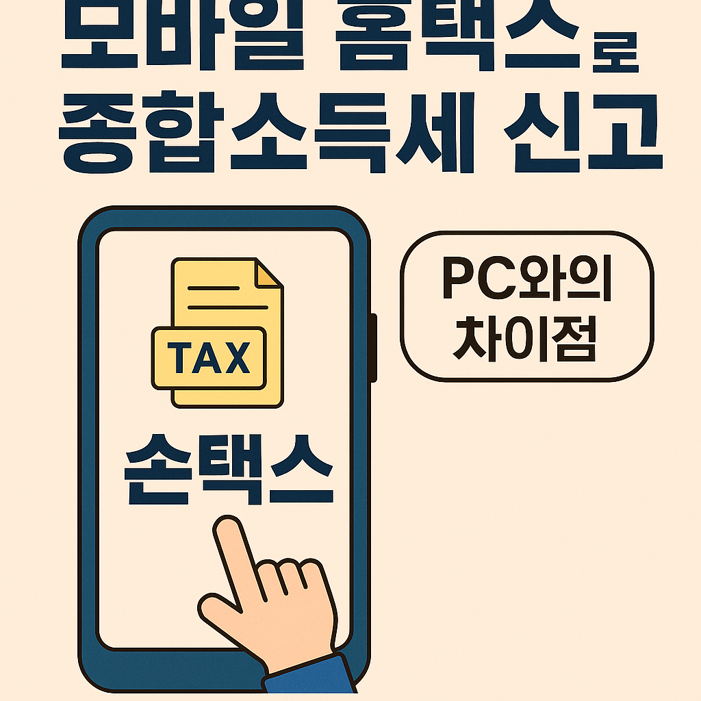 모바일 홈택스(손택스)로 종합소득세 신고하는 방법과 PC와의 차이점