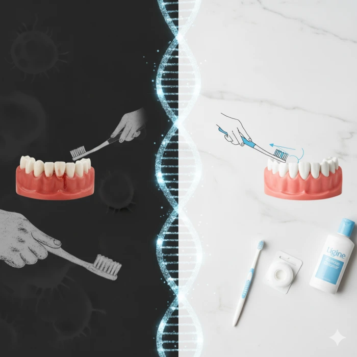 잇몸 질환 예방을 위한 구강 관리법을 시각적으로 나타내는 썸네일 이미지