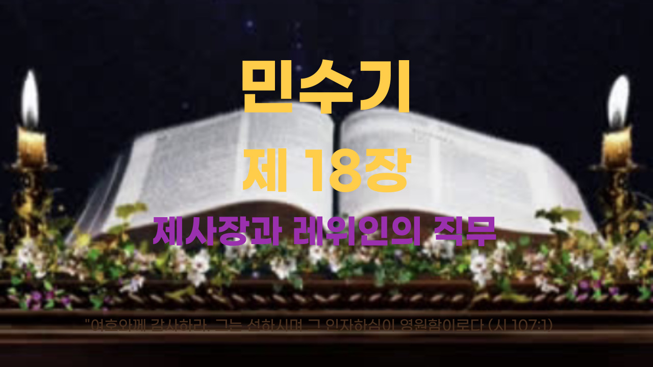 민수기 18장 제사장과 레위인의 직무