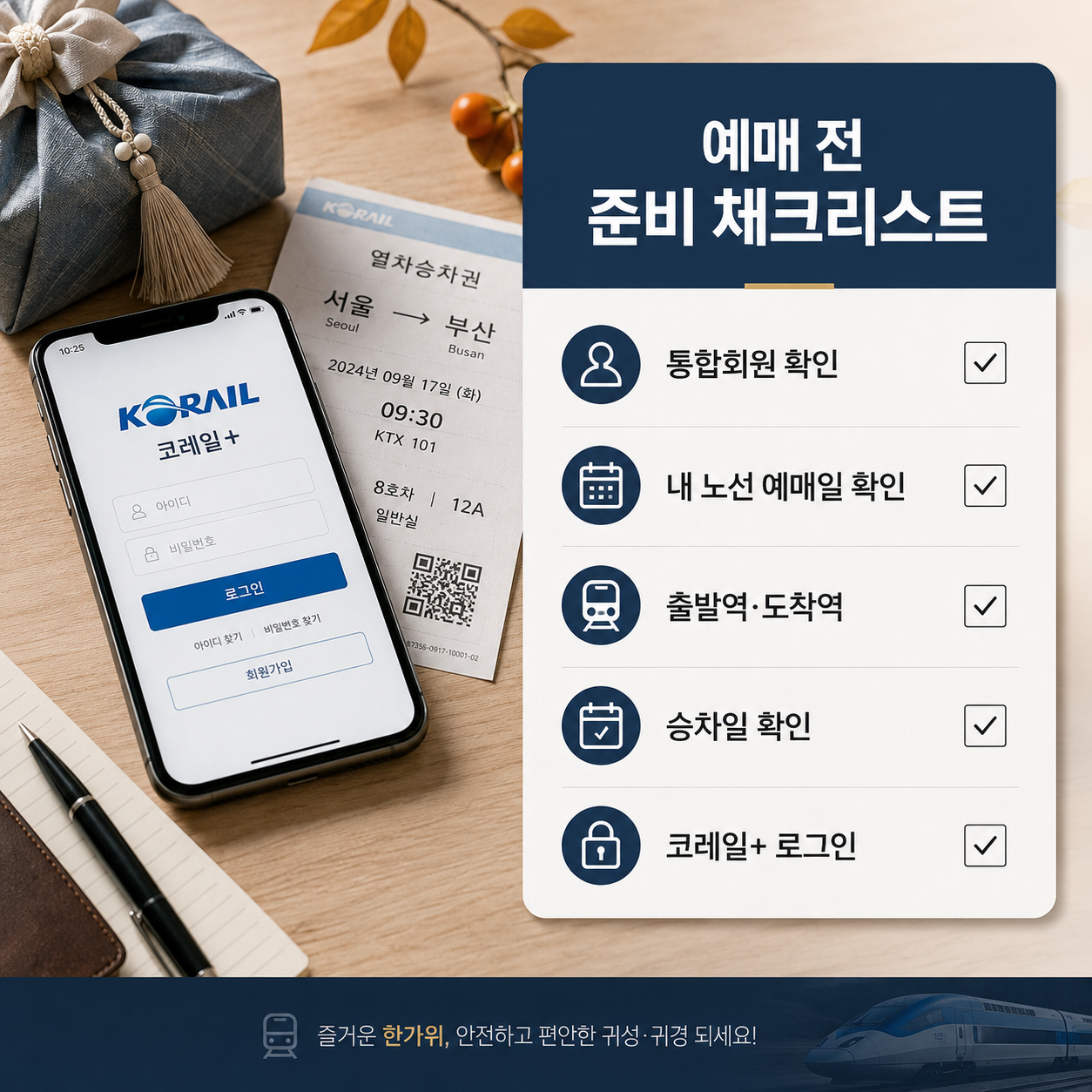 추석 KTX 예매 전 준비 코레일 통합회원