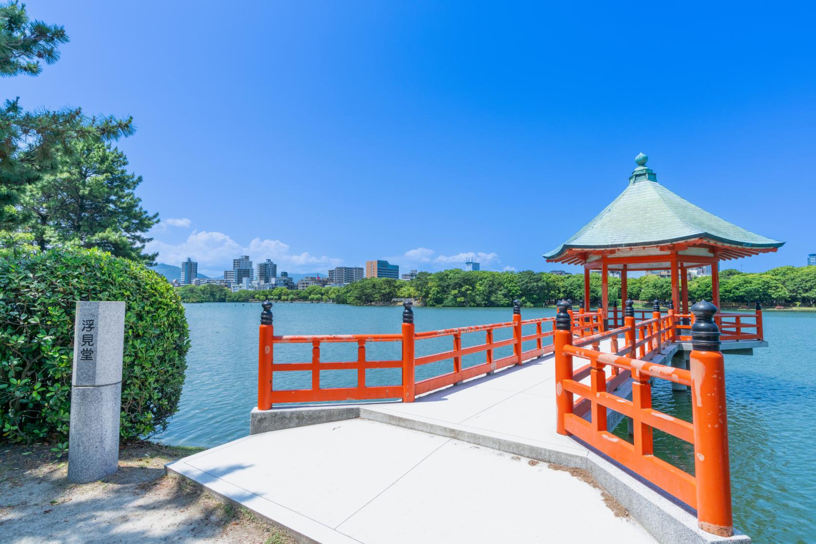 오호리 공원 전경