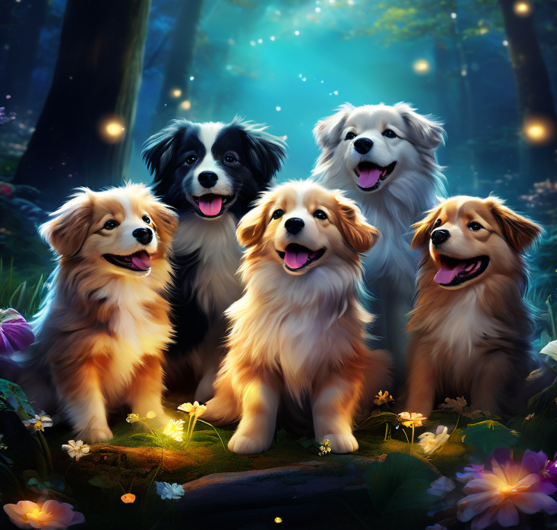 강아지 여럿이 합창할 때