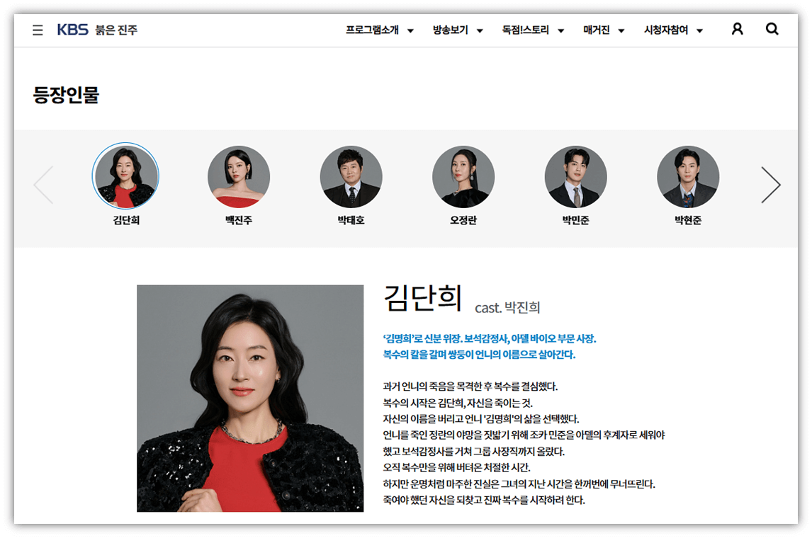 붉은 진주 등장인물 인물관계도