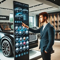 남성이 자동차 옵션을 맞춤형으로 주문중인 사진