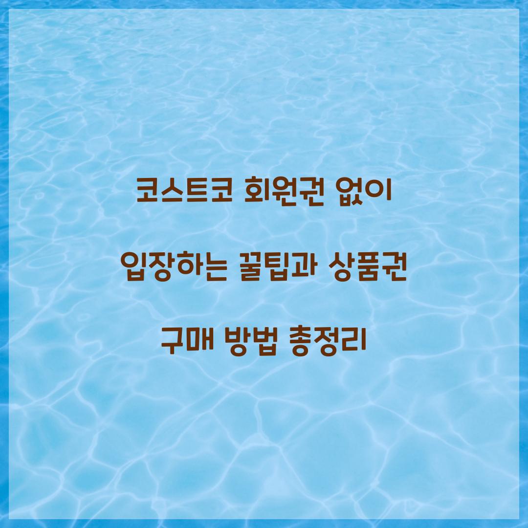 코스트코 회원권 없이 입장