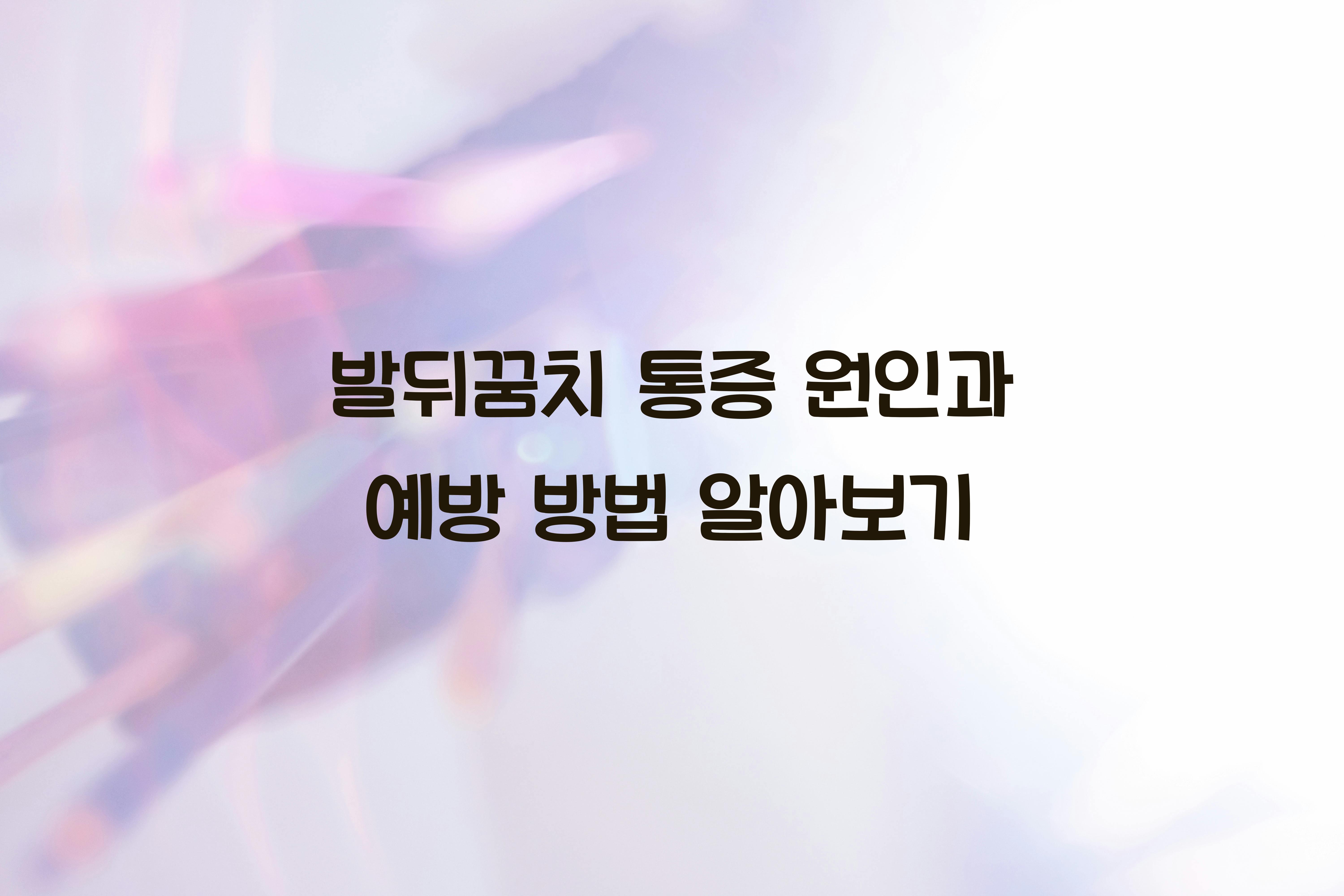 발뒤꿈치 통증 원인