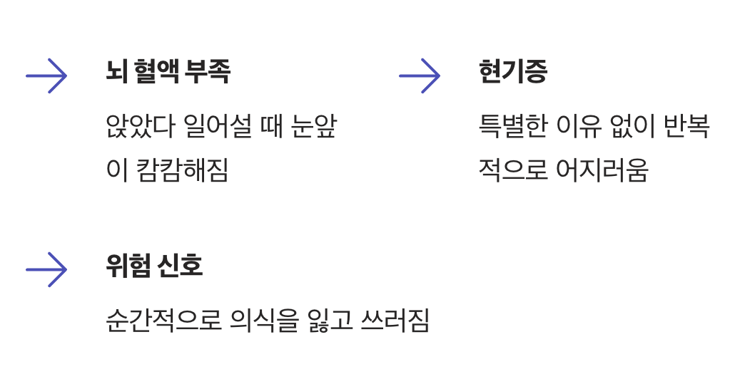 어지럼증과 실신&amp;#44; 뇌로 가는 혈액 부족