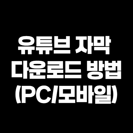 유튜브 자막 다운로드 썸네일