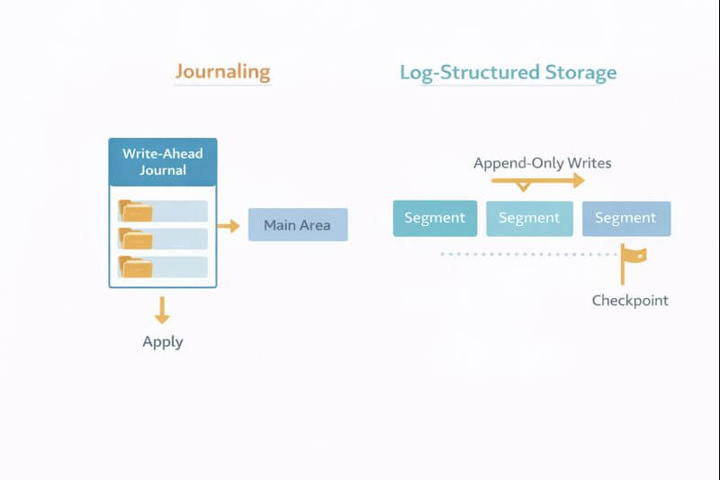 전산학 로그 구조 스토리지와 전산학 저널링: 전원 장애에도 전산학 데이터 일관성을 지키는 방법