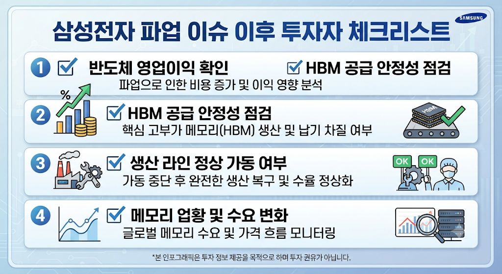 삼성전자 파업 이후 확인해야 할 반도체 핵심 지표