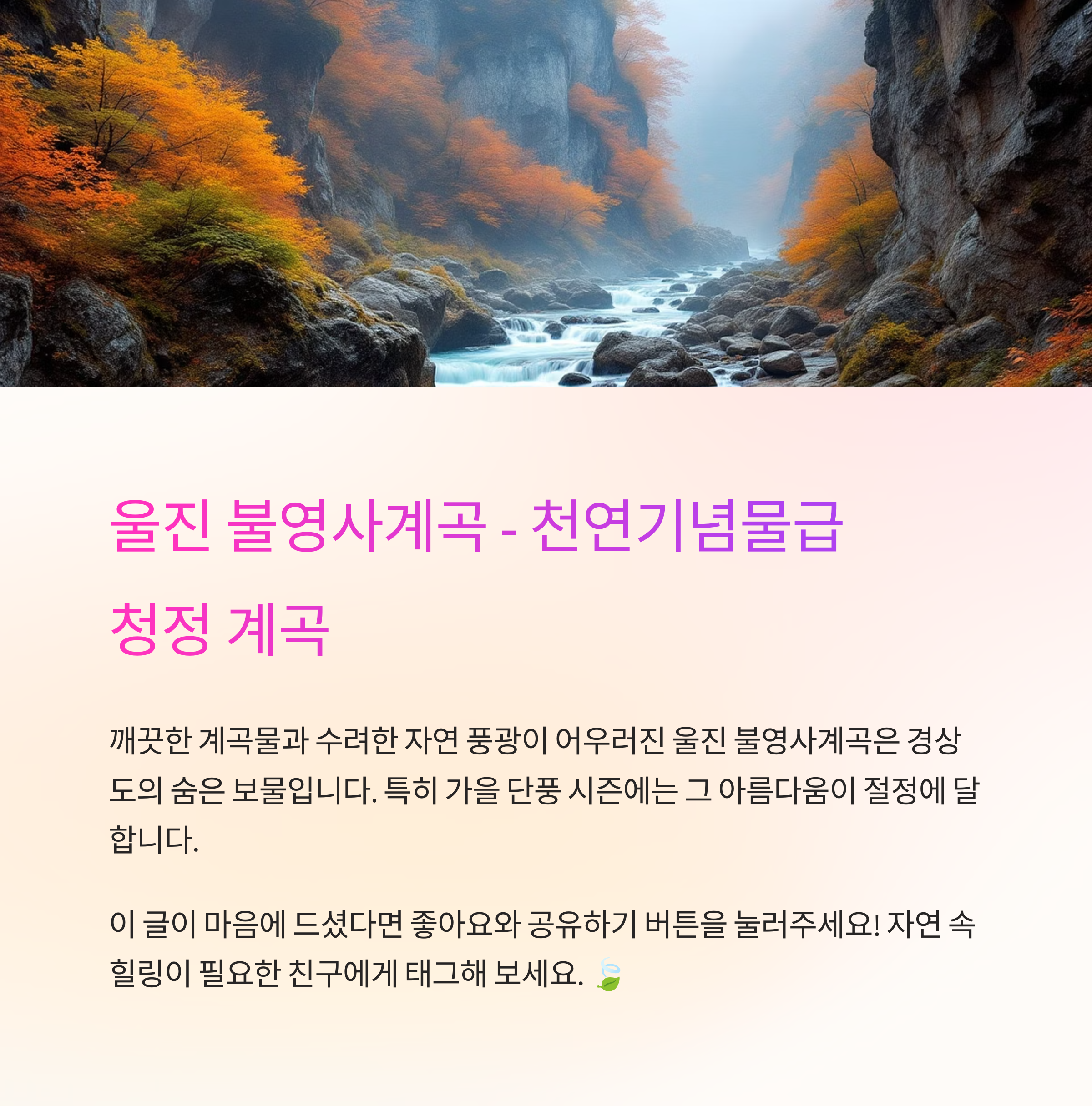 경상도의 자연 속 힐링 명소 BEST 5
