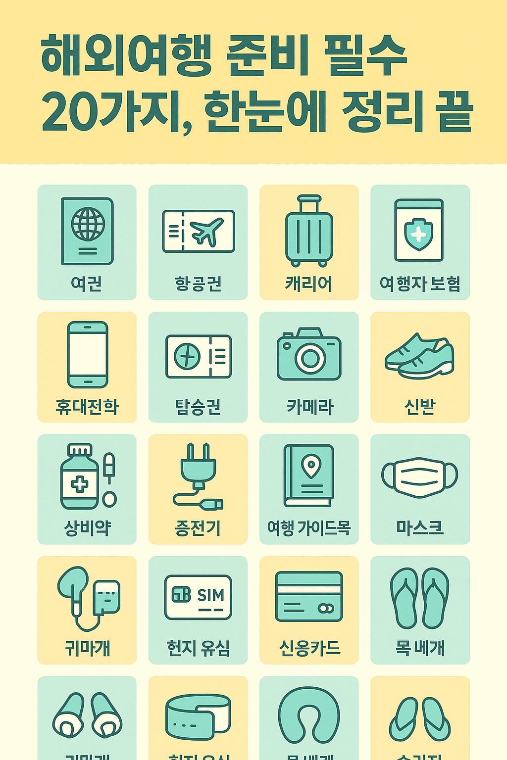 해외여행 준비 필수 20가지, 한눈에 정리 끝!
