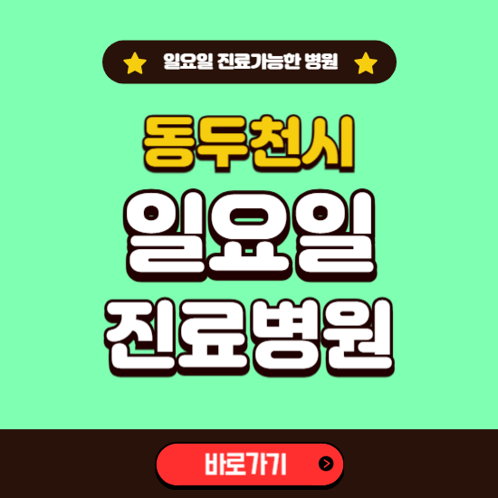 동두천시 일요일 진료 가능한 병원 ❘ 주말 문여는 곳 총정리 (소아과, 내과, 안과, 치과, 피부과, 정형외과, 산부인과)