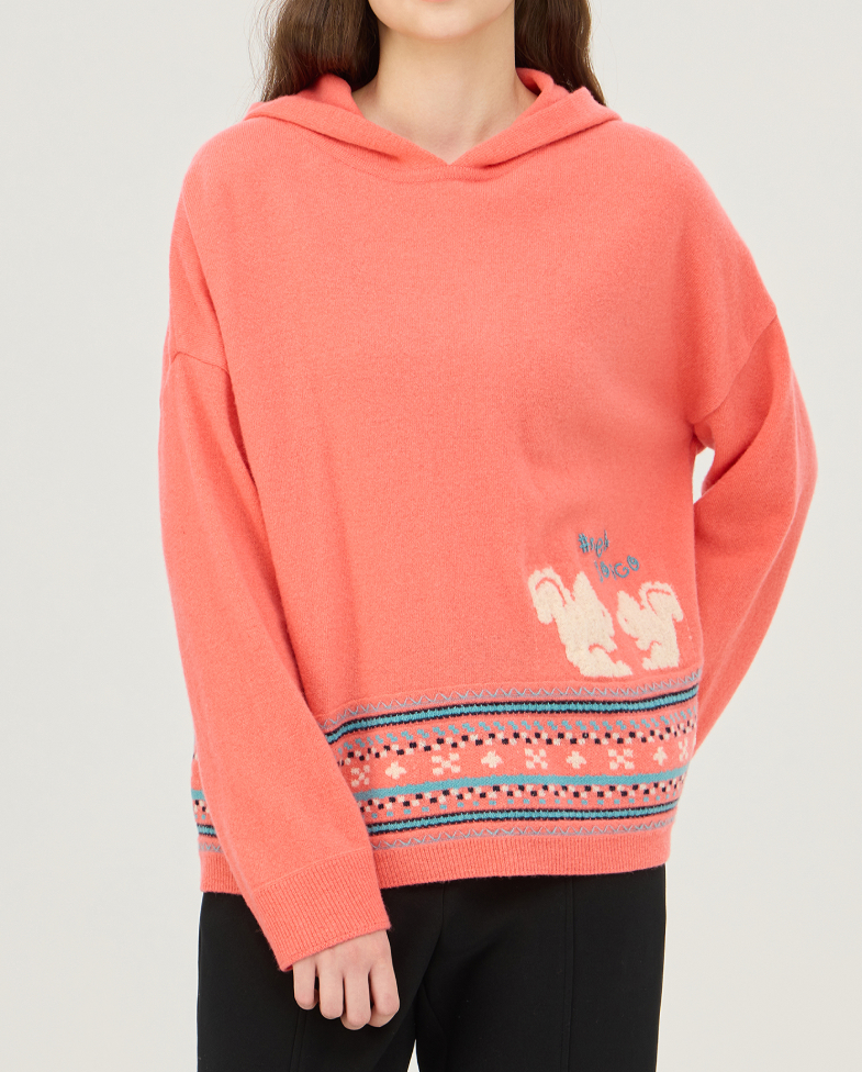 다람쥐 후드 니트