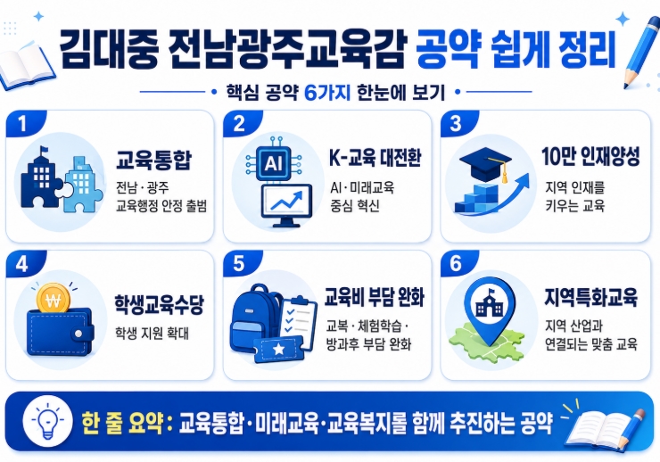 김대중 전남광주교육감 당선 공약 쉽게 정리