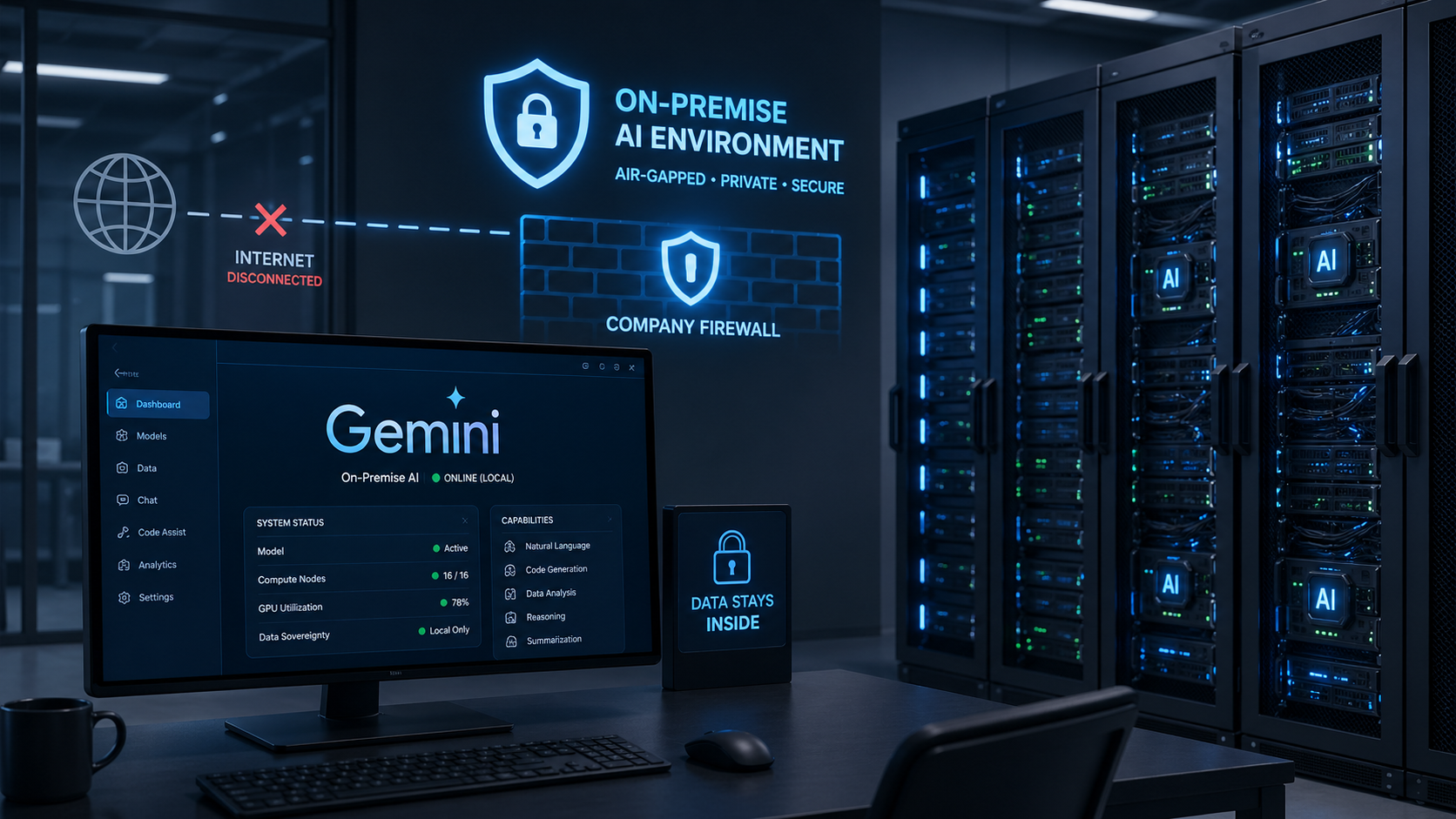 제미나이, 외부망 없이 사내 구축형으로 구동