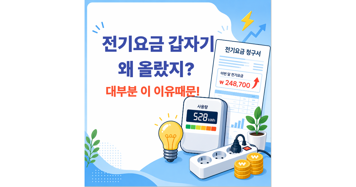 전기요금 갑자기 많이 나온 이유 7가지, 대부분 이 설정 때문입니다 (2026 최신)