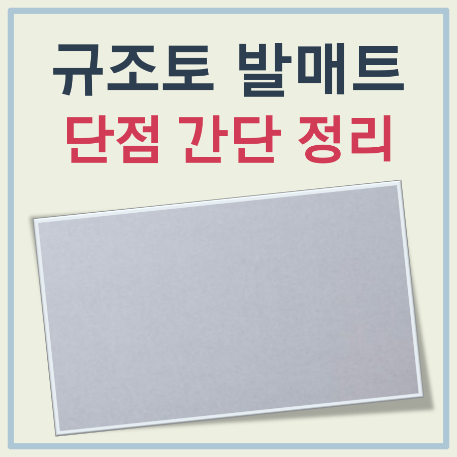 규조토 발매트 단점 대표 이미지