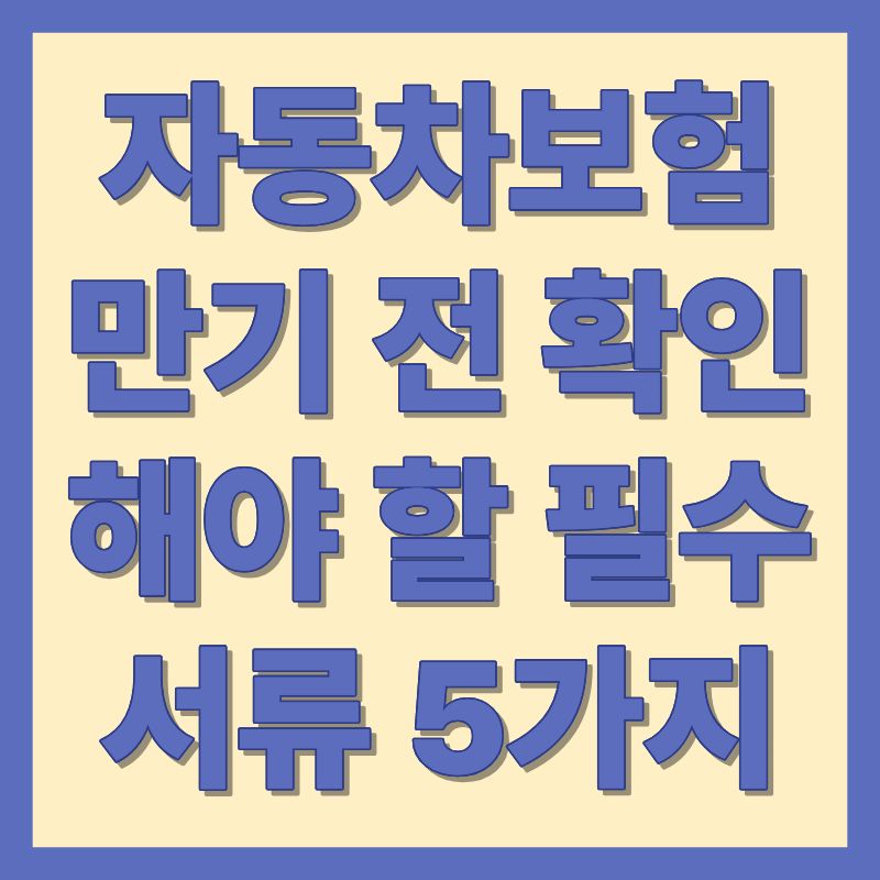 자동차보험 만기 전 확인해야 할 필수 서류 5가지