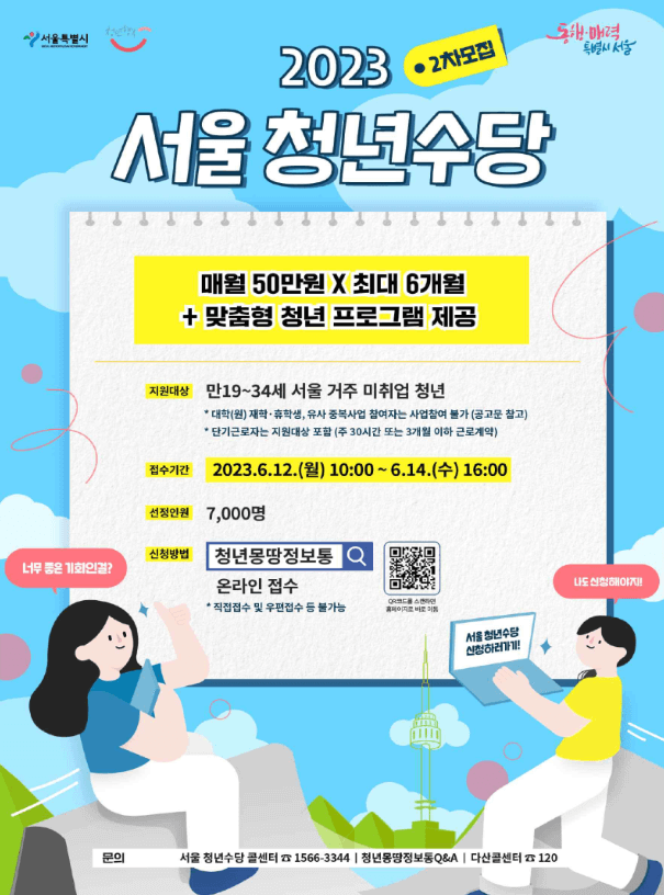 서울시 청년수당 포스터
