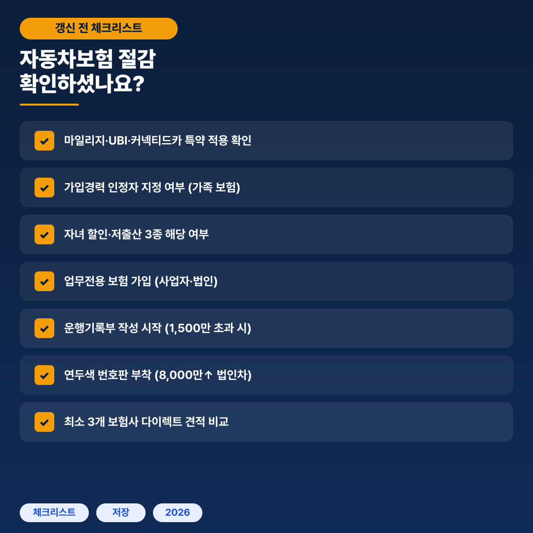 자동차보험 체크리스트