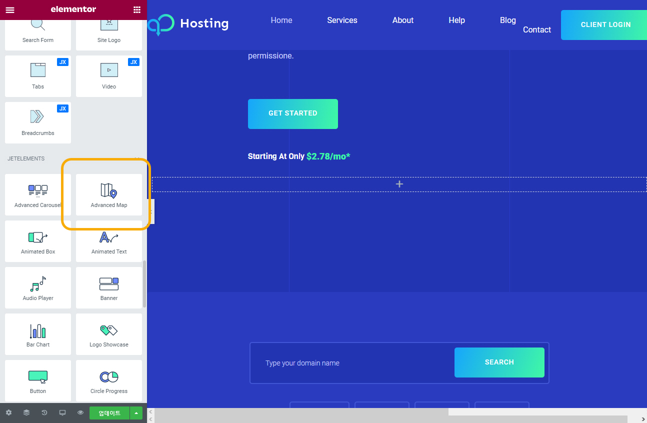 워드프레스 Elementor Page Builder 구글지도 위젯 사용하기