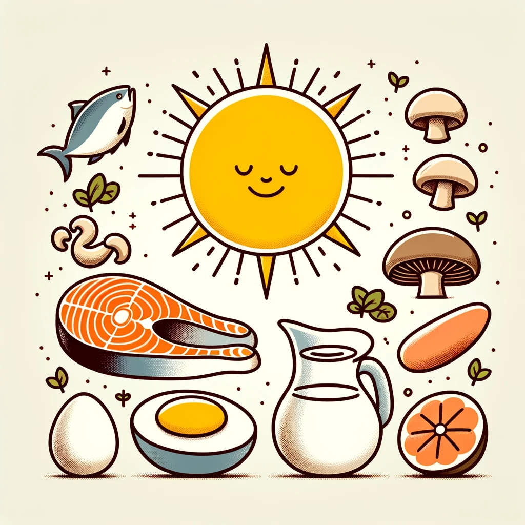 비타민 D 효능 좋은 음식 식품 햇볕 섭취 연어, 참치, 계란, 우유, 버섯 노인성 지방간 예방