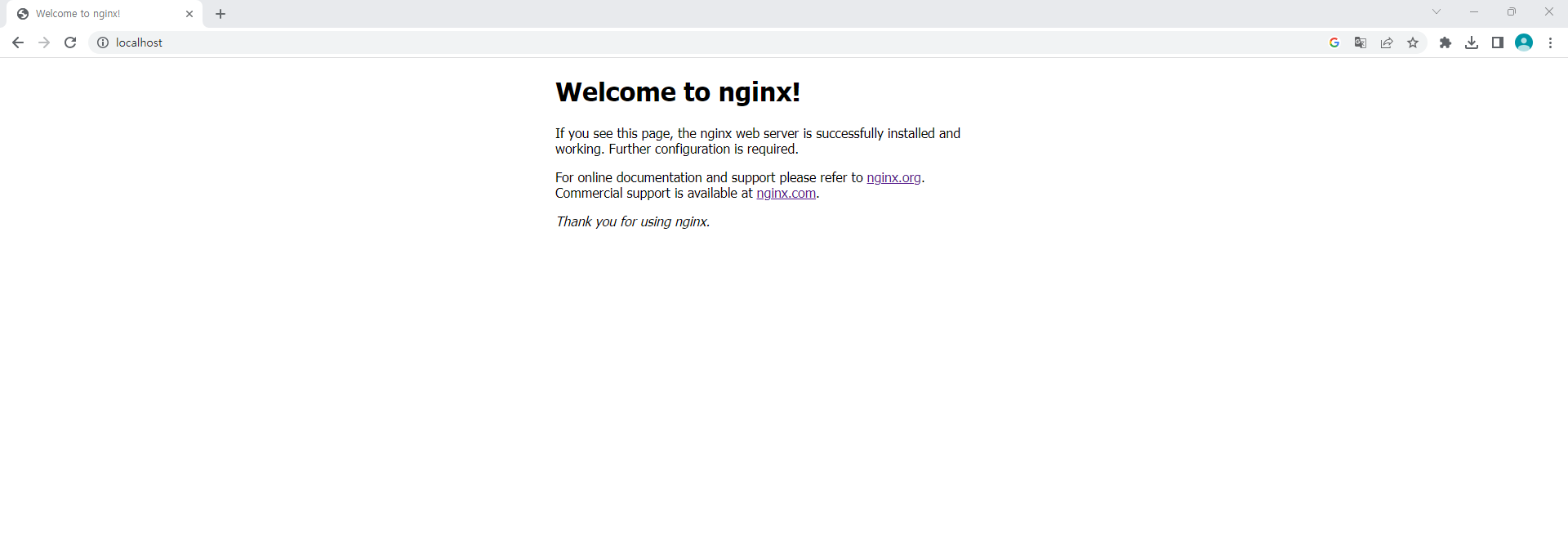 localhost 서버띄운 모습