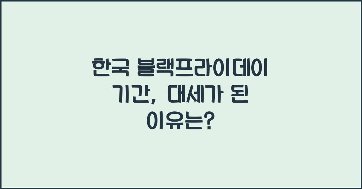 한국 블랙프라이데이 기간