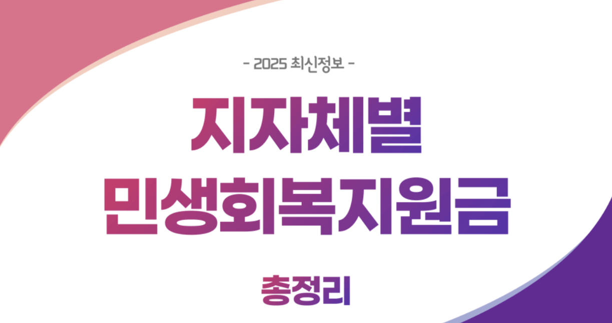 2025 지자체별 민생회복지원금 총정리