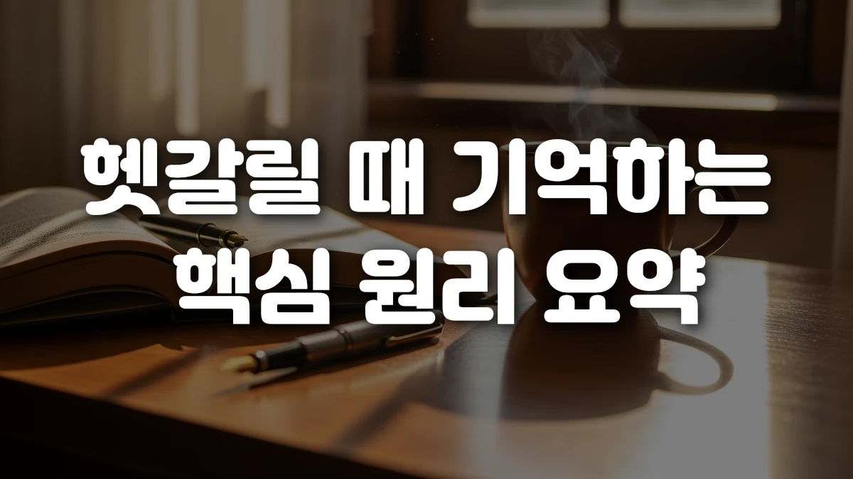 헷갈릴 때 기억하는 핵심 원리 요약