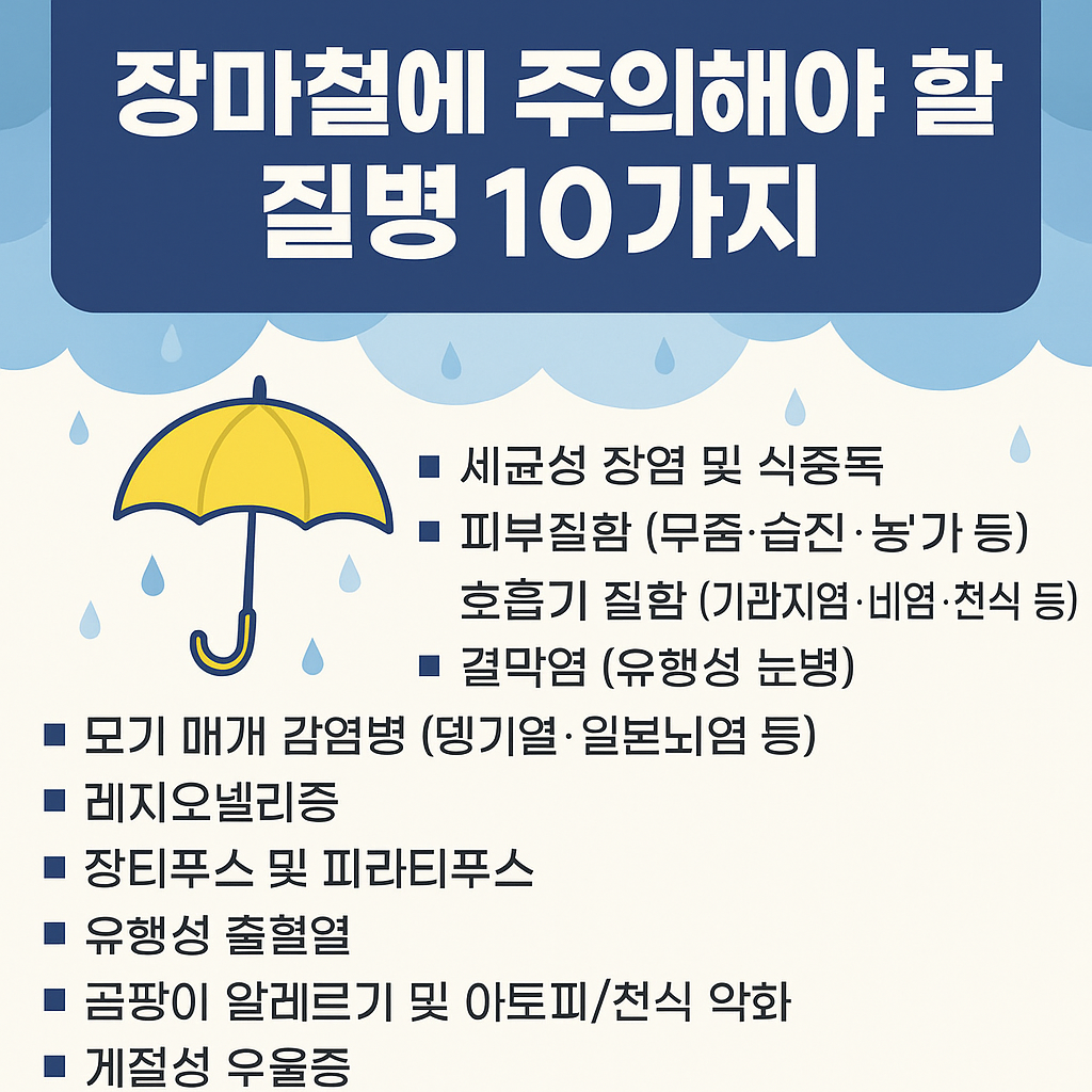 장마철 주의해야 할 질병 10가지 관련 이미지