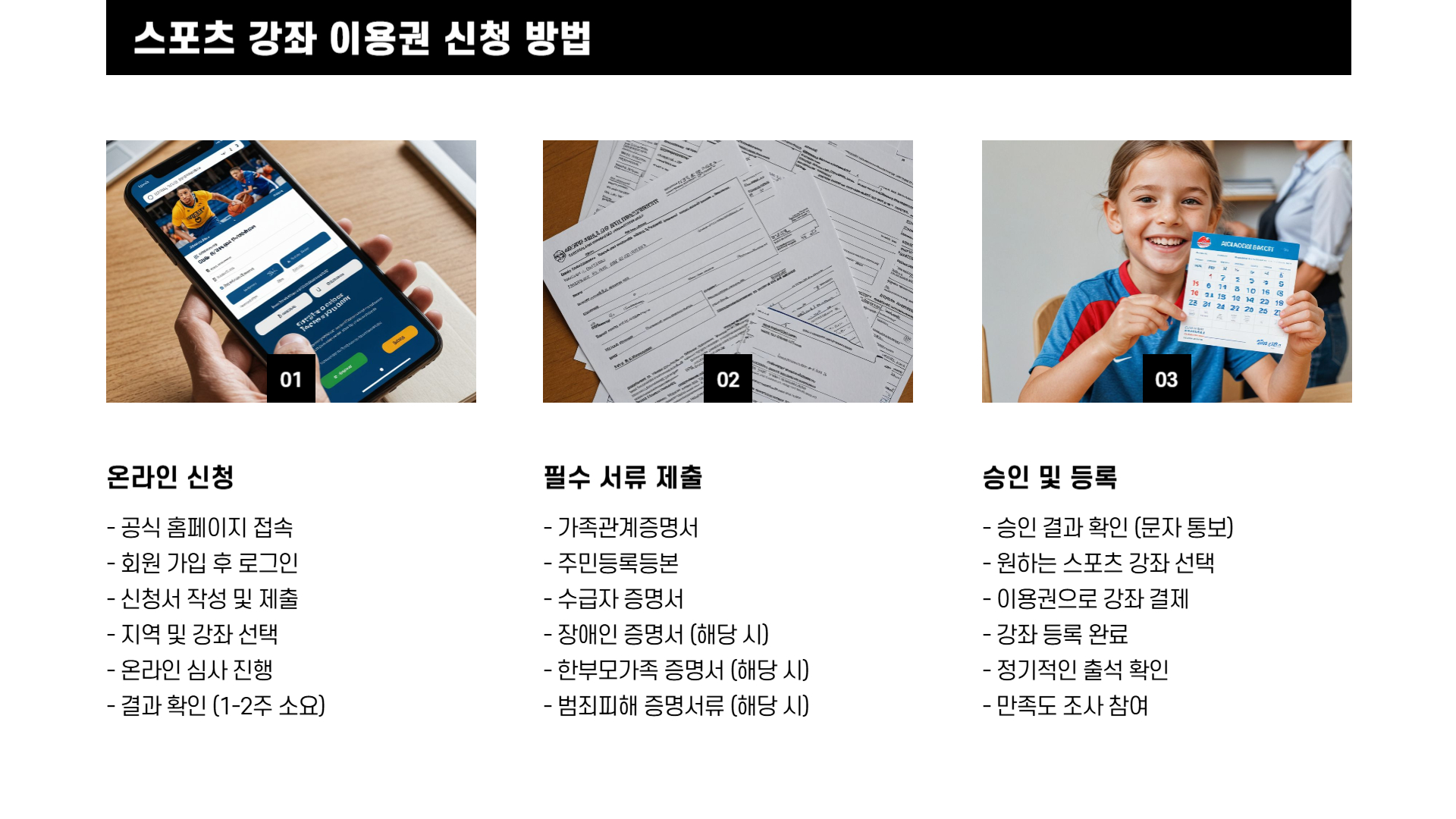 2025 스포츠 강좌 이용권, 지원 대상과 신청 꿀팁