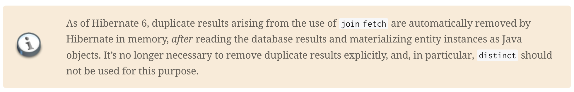 Hibernate Update : distinct