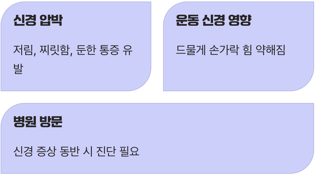 가끔은 신경을 눌러 아플 수도 있어요
