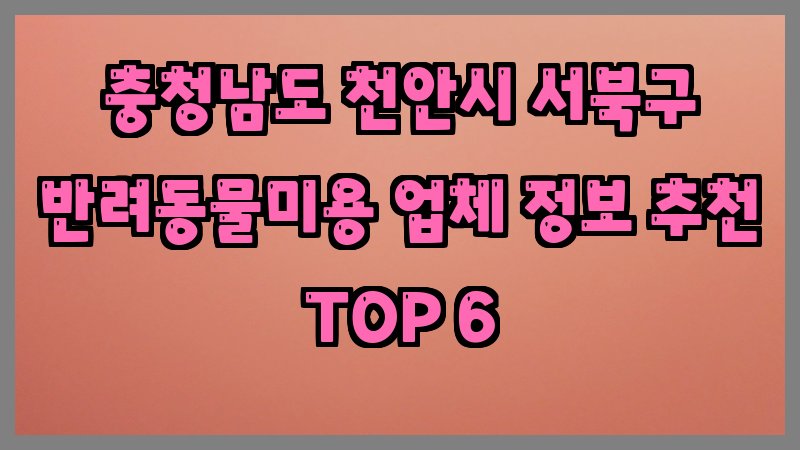 충청남도 천안시 서북구 반려동물미용