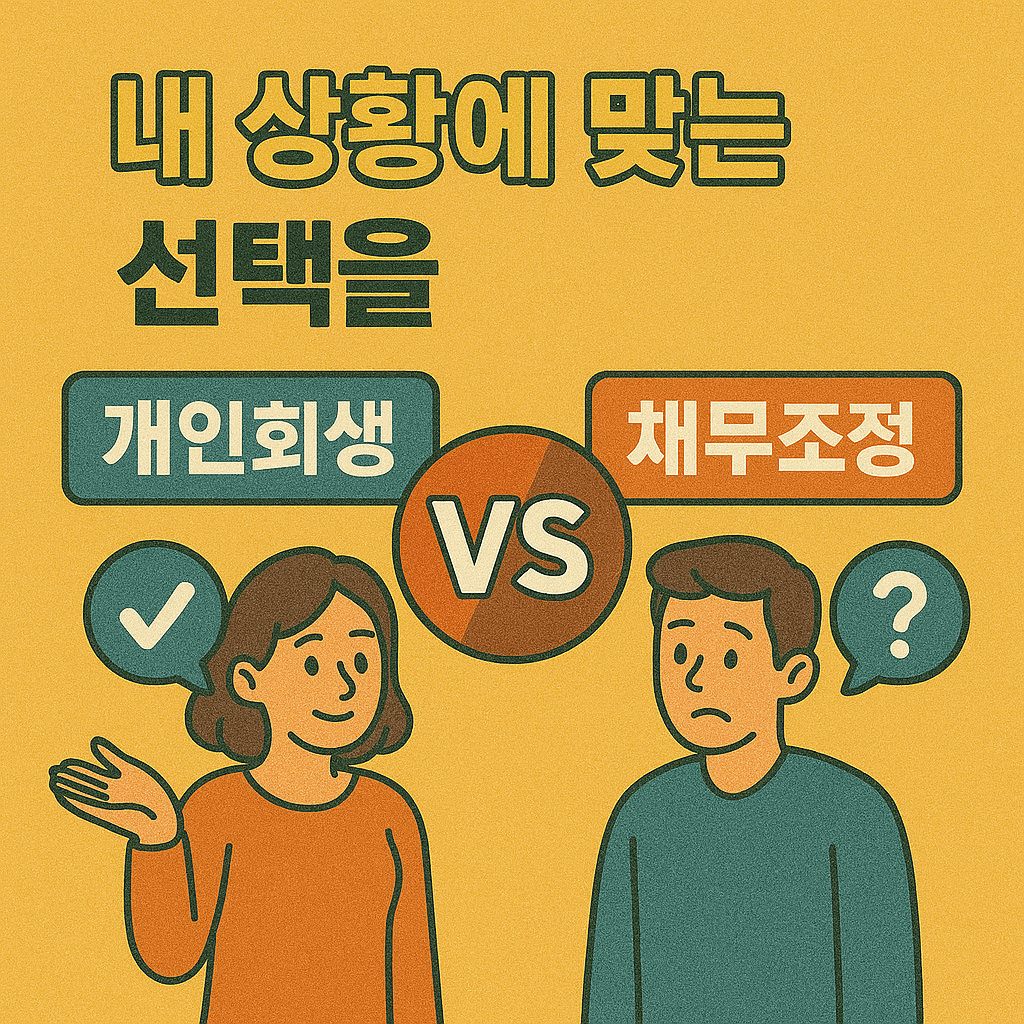 개인회생과 채무조정 중 선택을 고민하는 모습