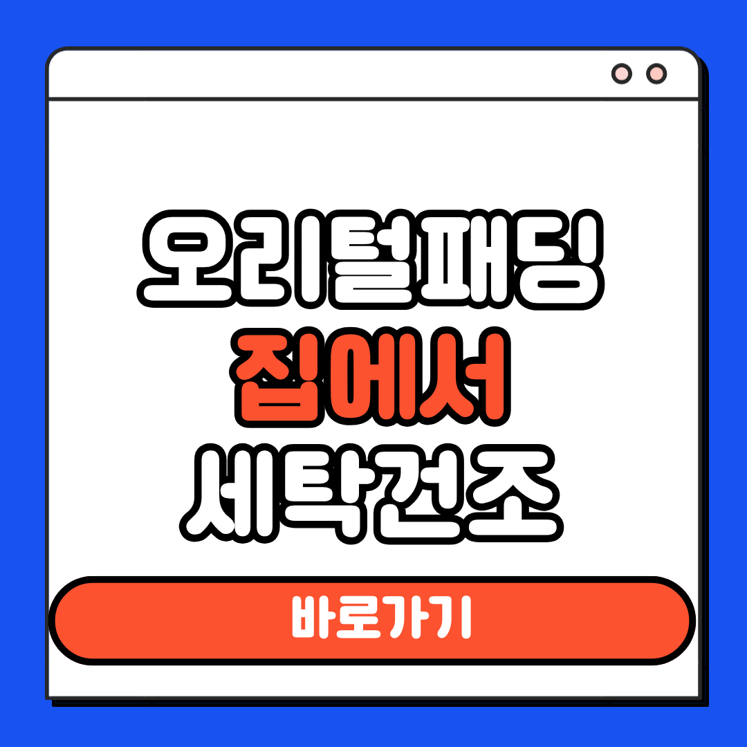 오리털패딩 세탁건조