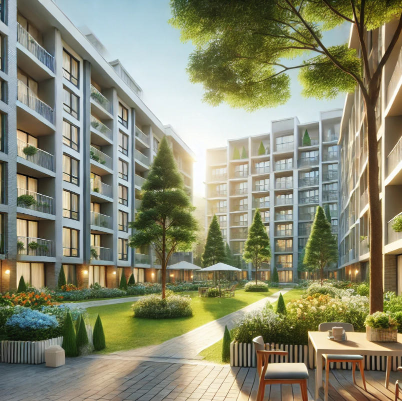 현대적인 아파트 단지의 모습