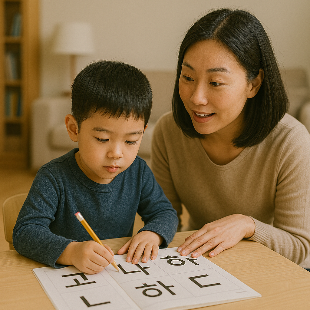 한글공부중인 아이