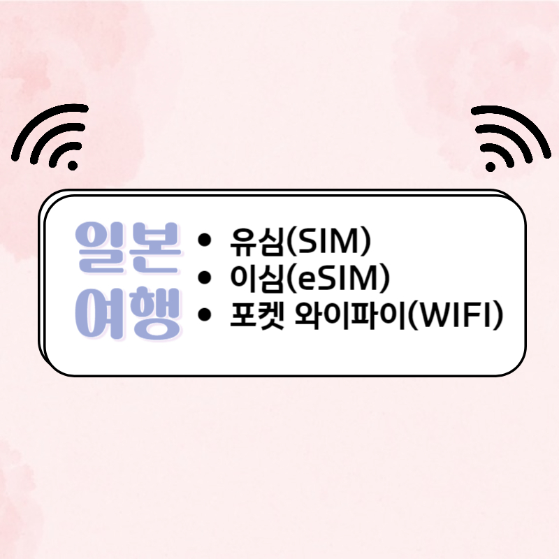 일본 여행 유심 / eSIM / 포켓와이파이 비교 정리