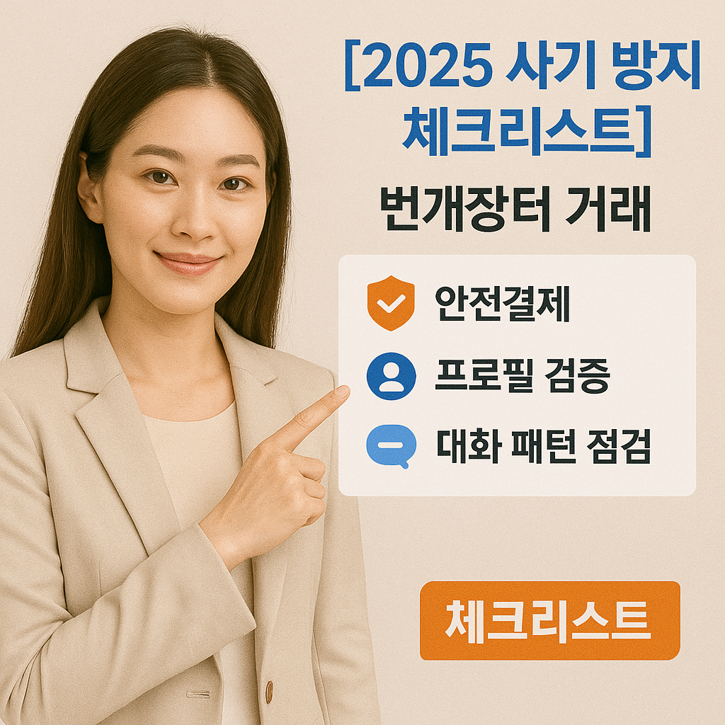[2025 사기 방지 체크리스트] 번개장터 거래 ｜ 안전결제&middot;프로필검증&middot;대화패턴 점검